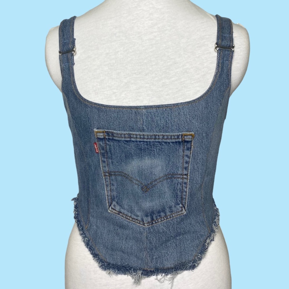 Upcycled denim corset